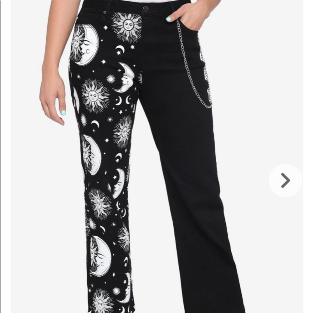 NWT hot topic celestial split leg black jeans